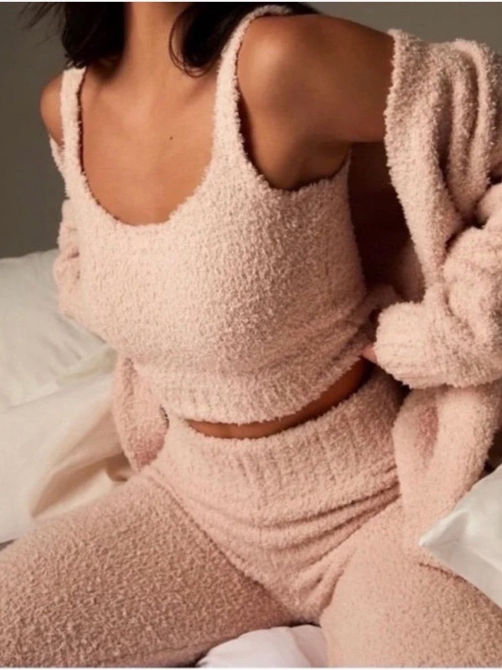 Skims Cozy Lounge Tank & Joggers Set - Blush Pink